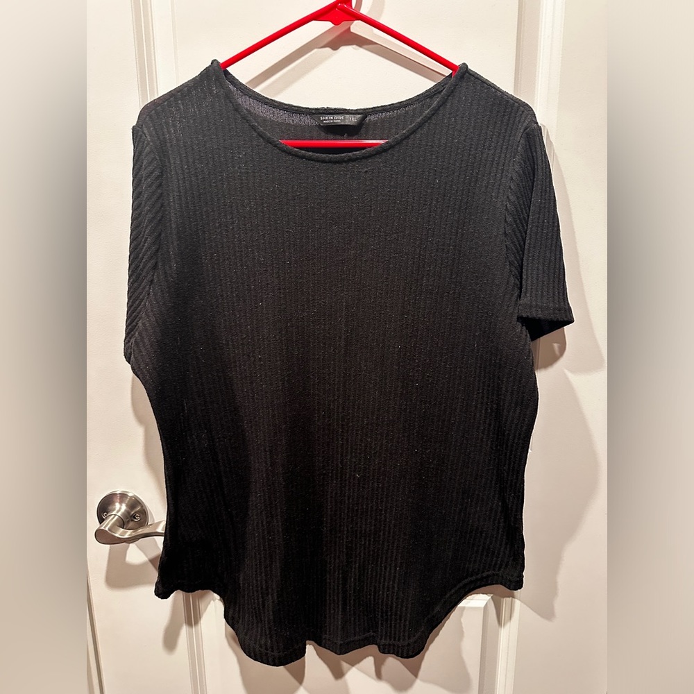SHEIN black top with wood buttons on back
